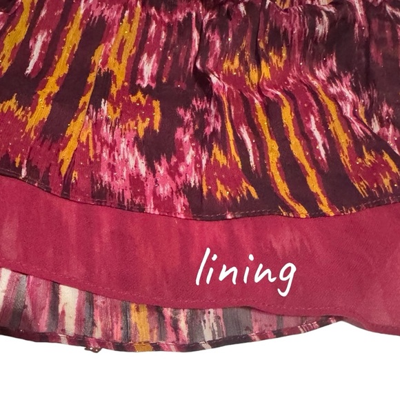 House of Harlow 1960 Burgundy Ikat Mini Dress | Long Sleeve Boho Chic | Size 6 - Picture 12 of 16